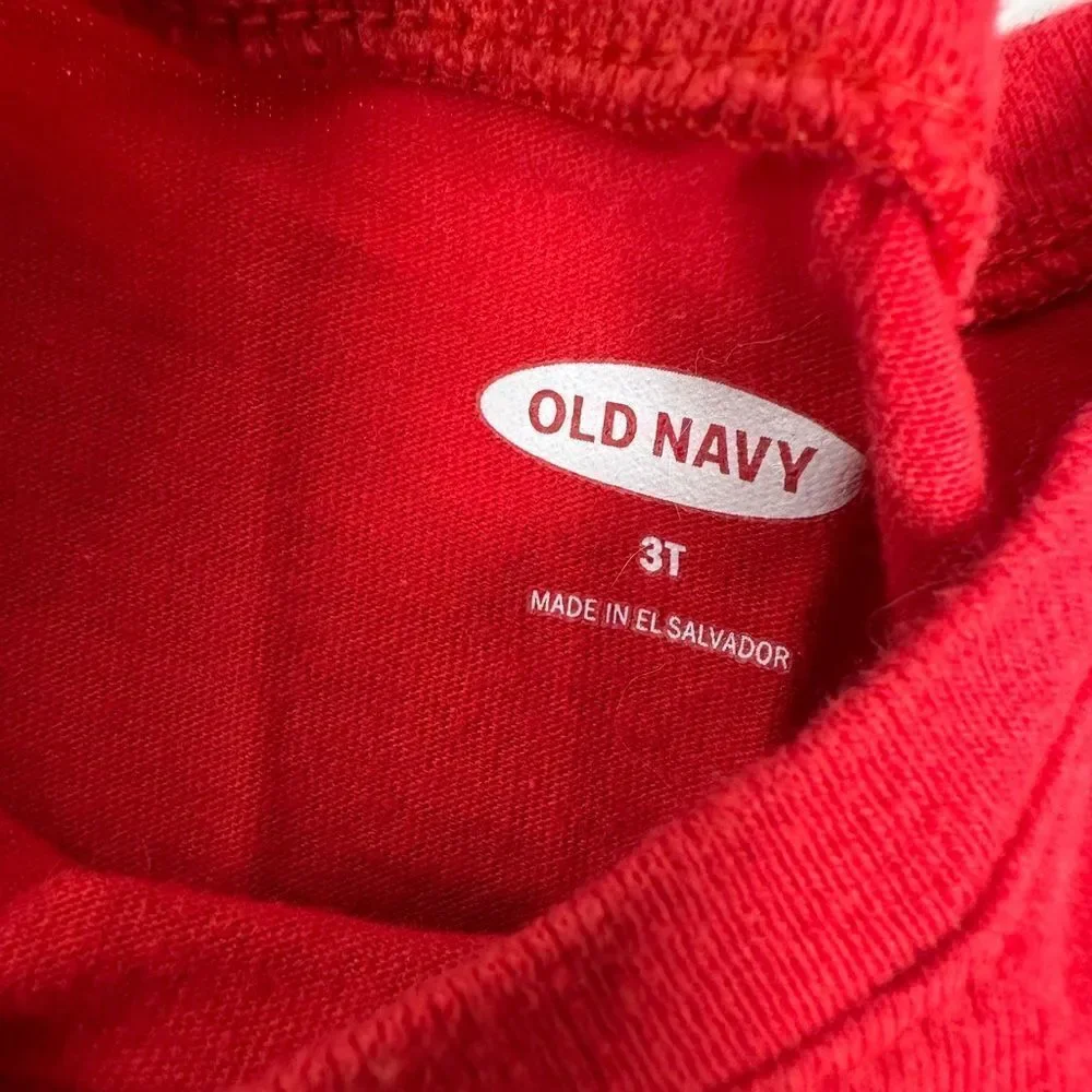 EUC Old Navy Toddler Boys Red Grinch Graphic Long Sleeve Tee Shirt - Size 3T